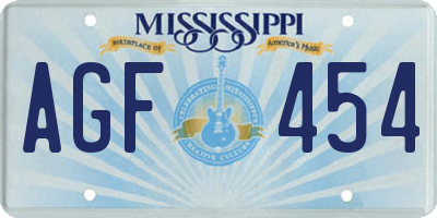 MS license plate AGF454