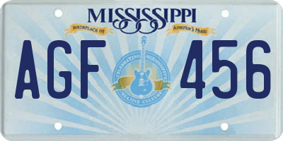 MS license plate AGF456
