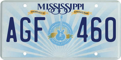 MS license plate AGF460