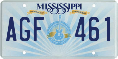 MS license plate AGF461