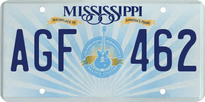 MS license plate AGF462