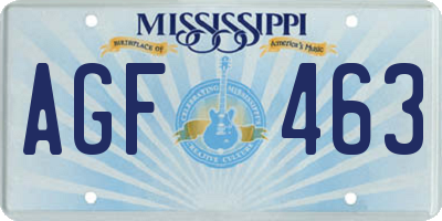 MS license plate AGF463