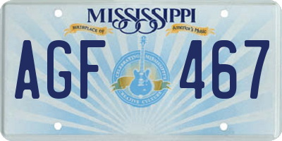 MS license plate AGF467