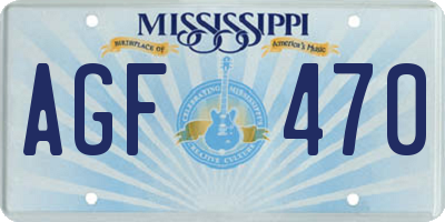 MS license plate AGF470