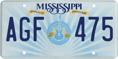 MS license plate AGF475