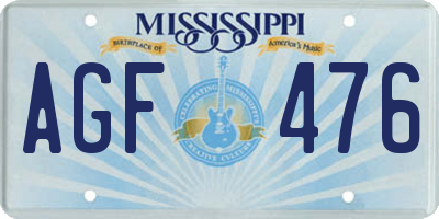 MS license plate AGF476