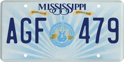 MS license plate AGF479