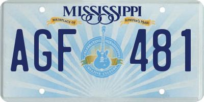 MS license plate AGF481