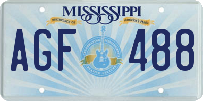 MS license plate AGF488