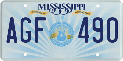 MS license plate AGF490