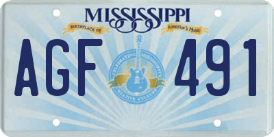 MS license plate AGF491