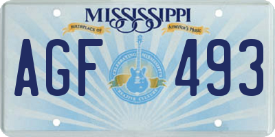 MS license plate AGF493