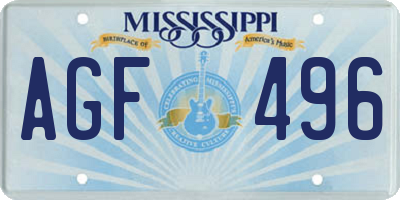 MS license plate AGF496