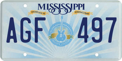 MS license plate AGF497