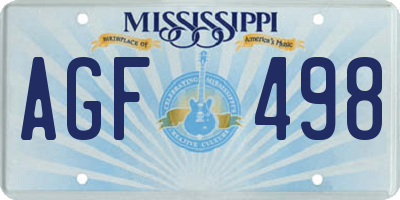 MS license plate AGF498