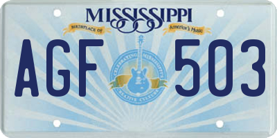 MS license plate AGF503