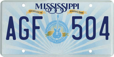 MS license plate AGF504
