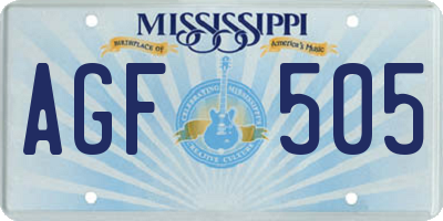 MS license plate AGF505