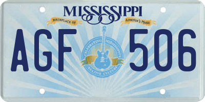 MS license plate AGF506