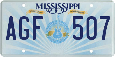 MS license plate AGF507