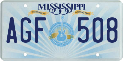 MS license plate AGF508