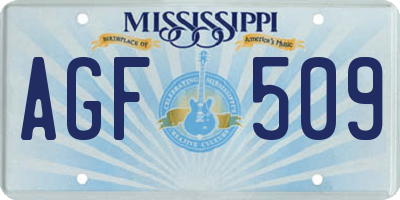 MS license plate AGF509