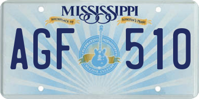 MS license plate AGF510
