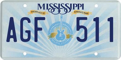 MS license plate AGF511