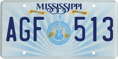MS license plate AGF513
