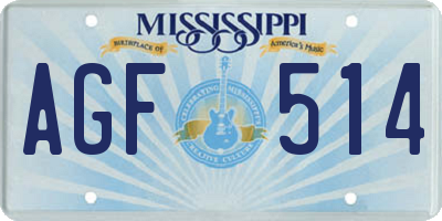 MS license plate AGF514