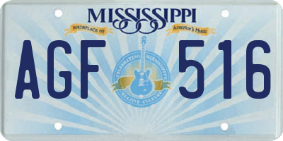 MS license plate AGF516