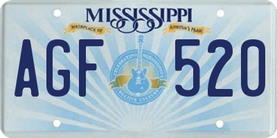 MS license plate AGF520