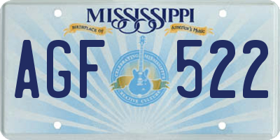 MS license plate AGF522