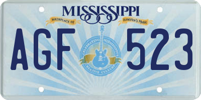 MS license plate AGF523