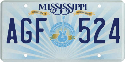 MS license plate AGF524