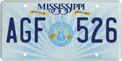 MS license plate AGF526