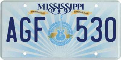 MS license plate AGF530