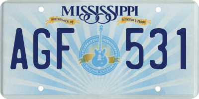MS license plate AGF531
