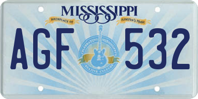 MS license plate AGF532