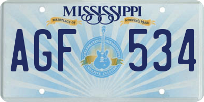 MS license plate AGF534