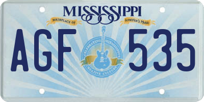 MS license plate AGF535