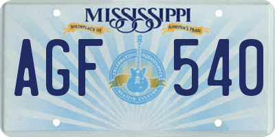MS license plate AGF540