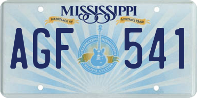 MS license plate AGF541
