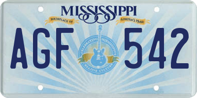 MS license plate AGF542