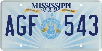 MS license plate AGF543