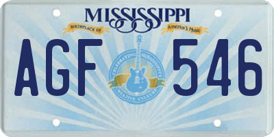 MS license plate AGF546