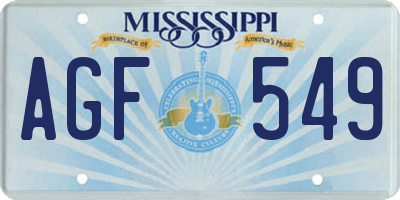 MS license plate AGF549