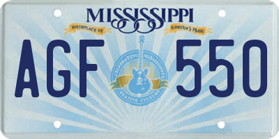 MS license plate AGF550