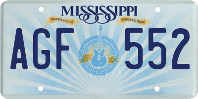 MS license plate AGF552
