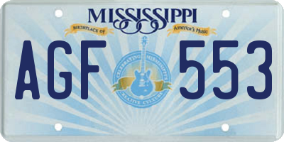 MS license plate AGF553